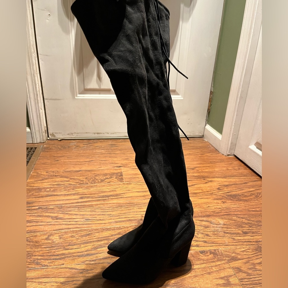 Thigh high Black Suede Boots 6.5